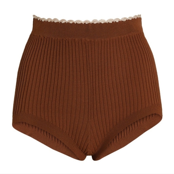 NWT ♡ SANDRO PARIS ♡ Ribbed Knit Lingerie Sleepwear Shorts SIZE 40 (MEDIUM) - Picture 4 of 16